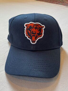 Chicago Bears Navy Blue Baseball Cap with Orange Bear Logo